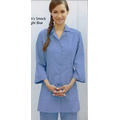 Royal Blue Red Kap Women's Loose Fit Button Front 3/4 Sleeve Smock